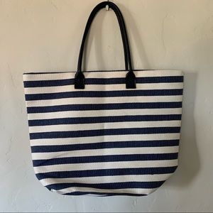 Big Vinyl Striped Carrying Bag